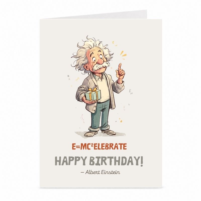 Albert Einstein Birthday Card | Funny Science Greeting Card
