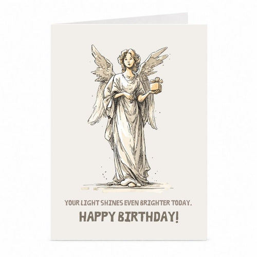 Angel Birthday Card | Spiritual Light and Blessing Greeting Card