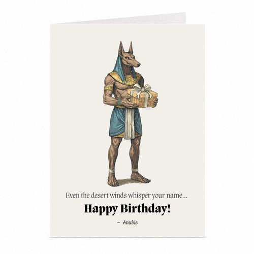 Anubis Birthday Card | Egyptian Mythology Greeting Card