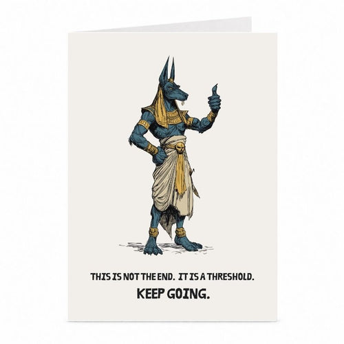 Anubis aanmoedigingskaart – Egyptische mythologie ontwerp van JustTheCardGuy
