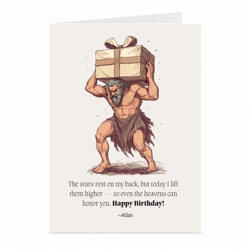 Atlas Birthday Card | Greek Mythology Greeting Card