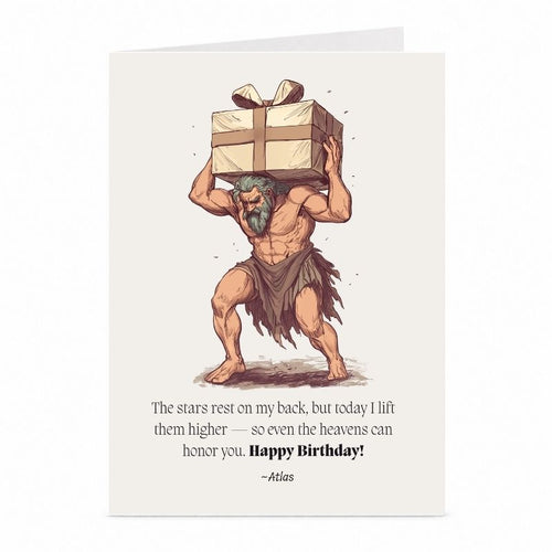Atlas Birthday Card | Greek Mythology Greeting Card