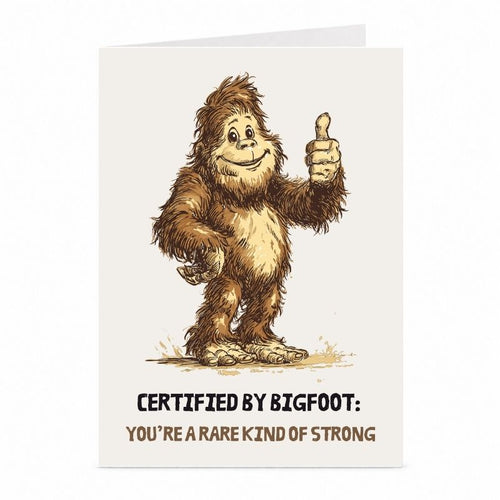 Bigfoot aanmoedigingskaart – cryptids & folklore ontwerp van JustTheCardGuy