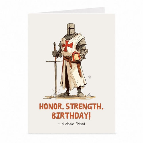 Crusader Knight Birthday Card | Medieval Honour Greeting Card