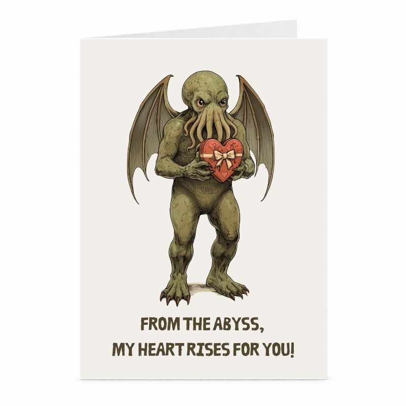 Cthulhu Liebeskarte – Cosmic Horror-Motiv von JustTheCardGuy