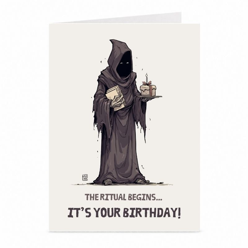 Occult Cultist Birthday Card | Dark Ritual Horror Greeting Card