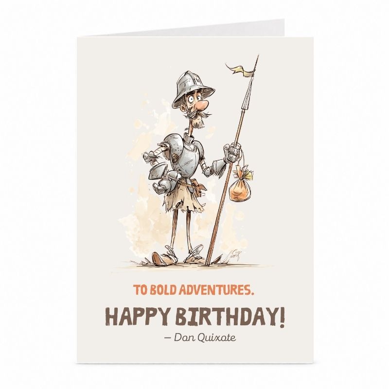 Don Quixote Birthday Card | Literary Adventure Greeting Card