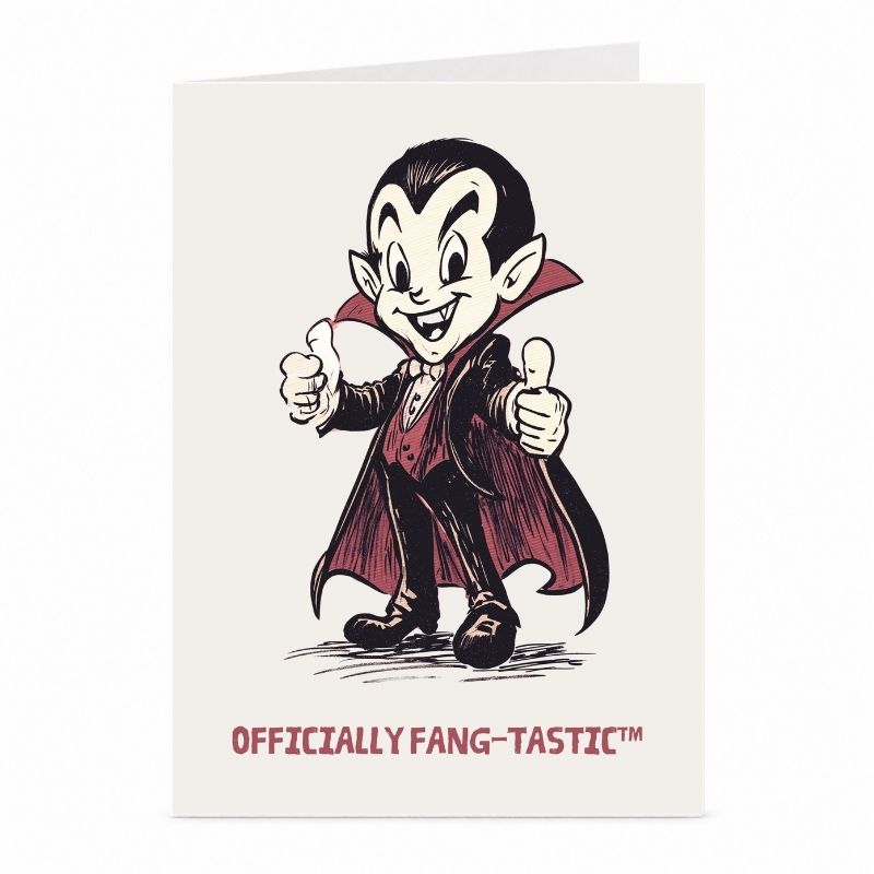 Vampire aanmoedigingskaart – gothic horror ontwerp van JustTheCardGuy