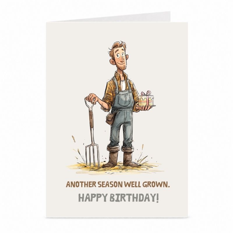 Farmer Birthday Card | Another Season Well Grown Greeting Card