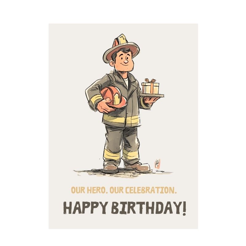 Firefighter Birthday Card | Hero Celebration Greeting Card
