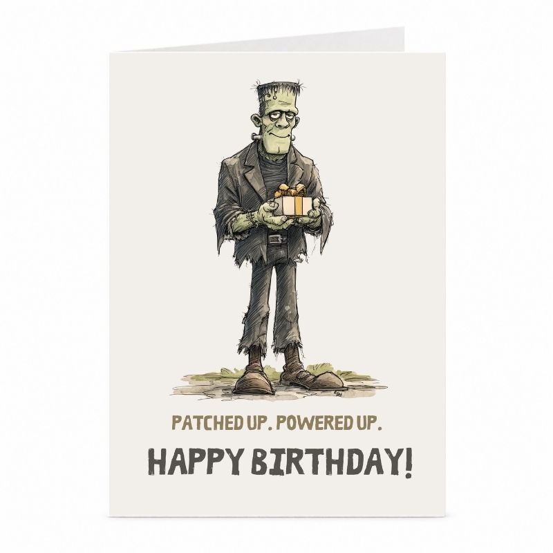 Frankenstein Monster Birthday Card | Classic Gothic Horror Card