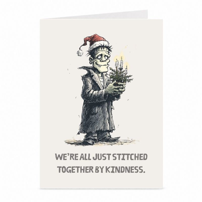 Frankenstein Weihnachtskarte – Gothic Horror-Motiv von JustTheCardGuy
