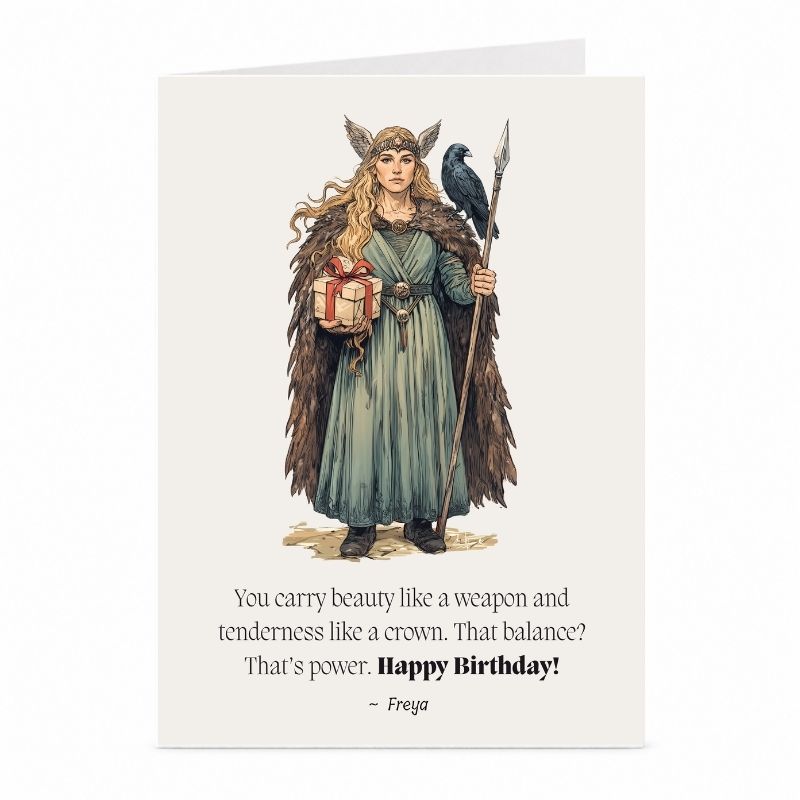 Freya Birthday Card | Norse Goddess Greeting Card