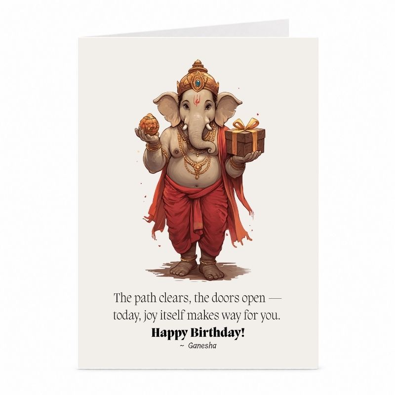 Ganesha Birthday Card | Hindu Deity Greeting Card