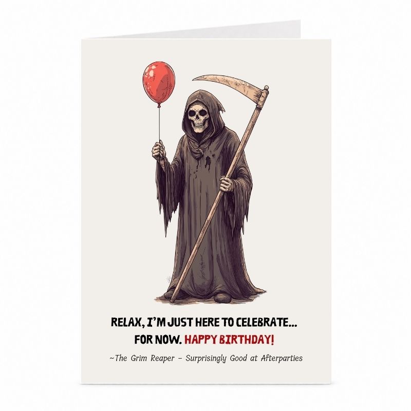 Grim Reaper Birthday Card | Funny Gothic Horror Card