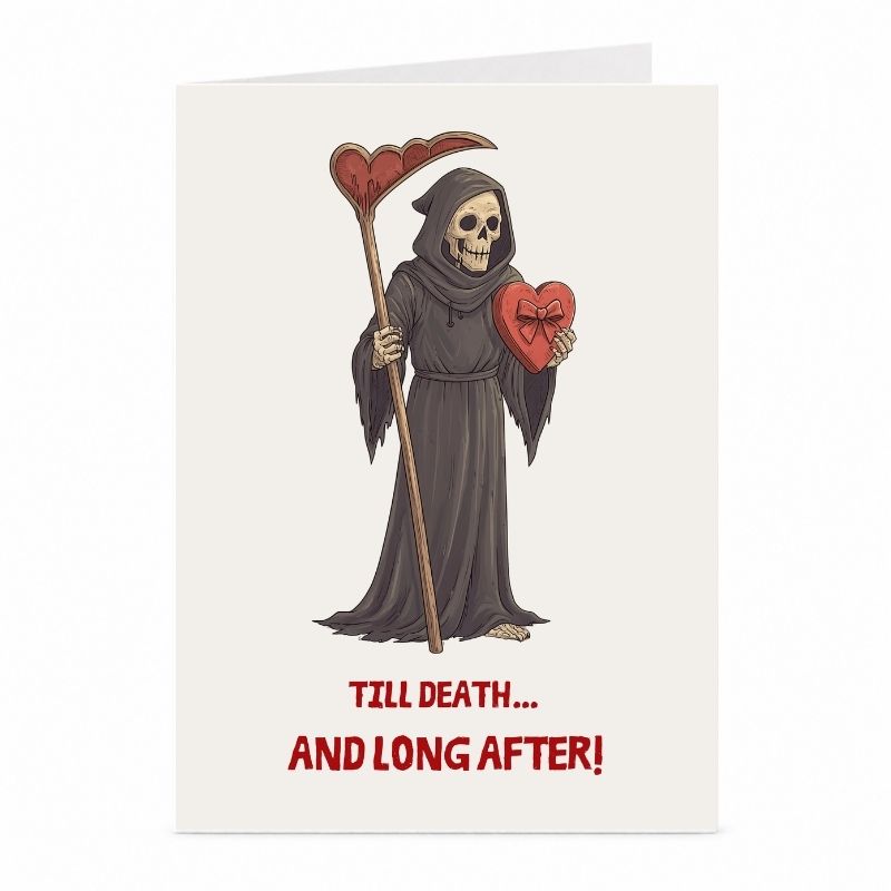 Sensenmann Liebeskarte – Gothic Horror-Motiv von JustTheCardGuy