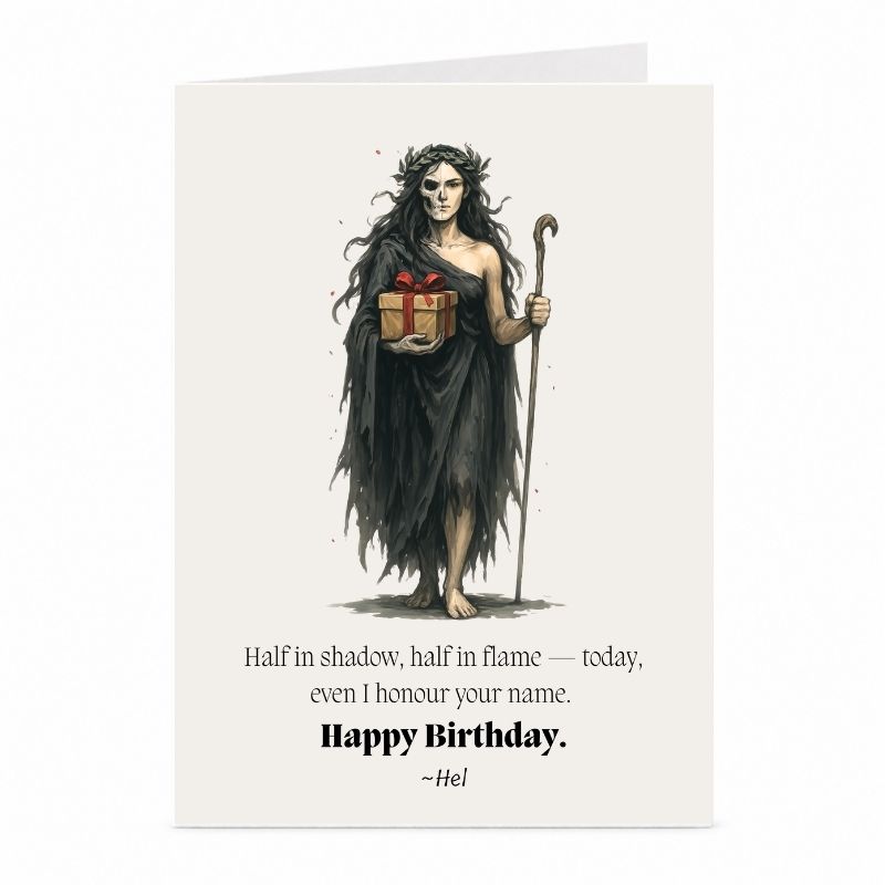 Hel Birthday Card | Norse Goddess Gothic Card