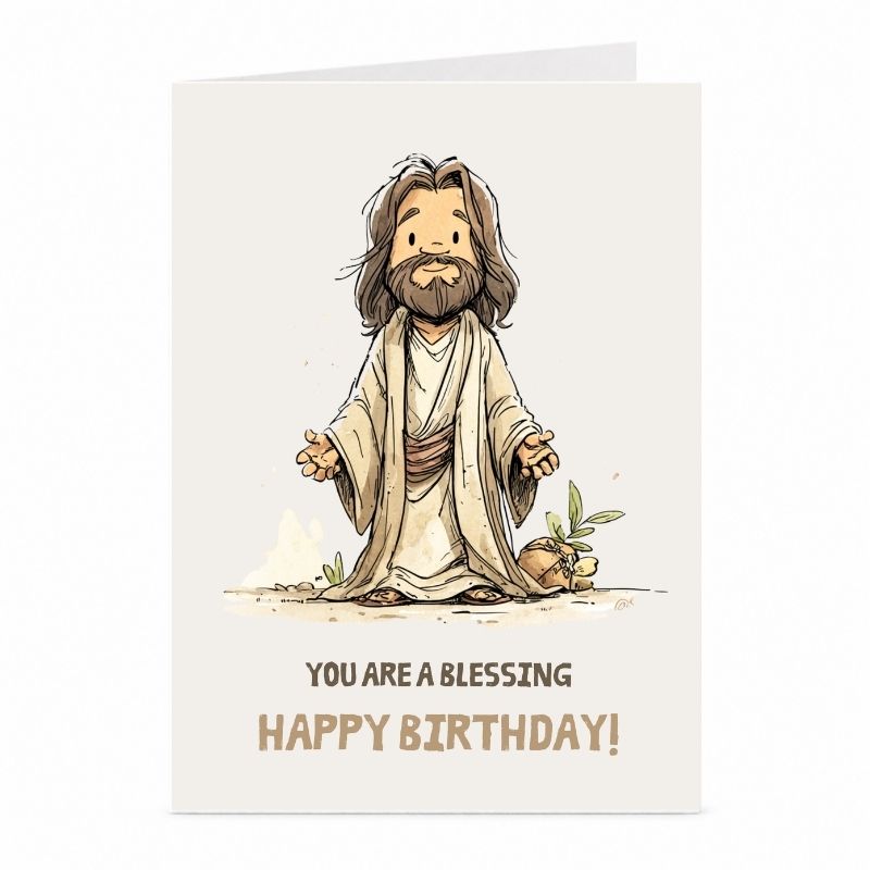 Jesus Birthday Card | Christian Blessing Greeting Card