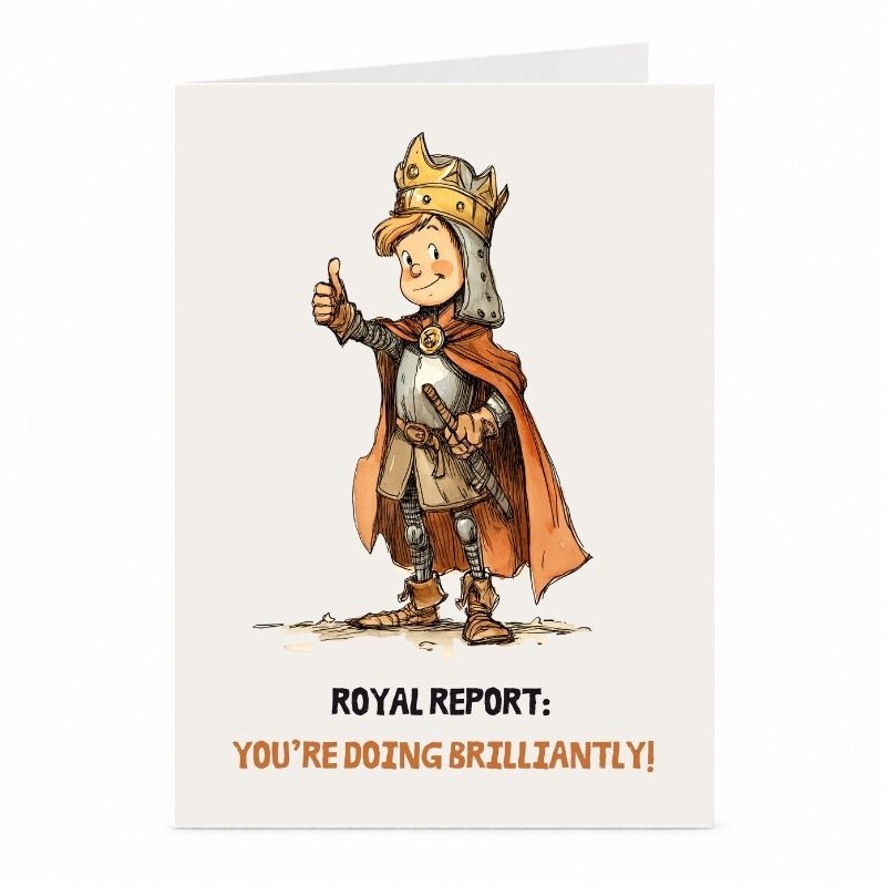 King Arthur aanmoedigingskaart – middeleeuwse fantasy ontwerp van JustTheCardGuy