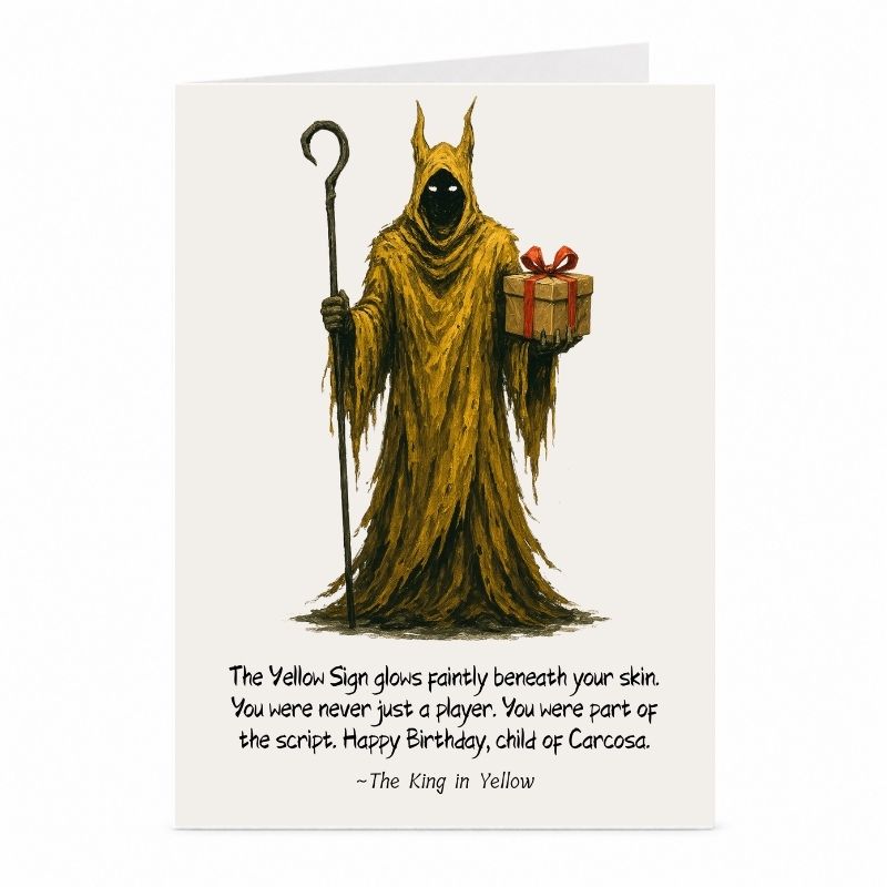 King in Yellow Birthday Card | Dark Fantasy Horror Greeting Card
