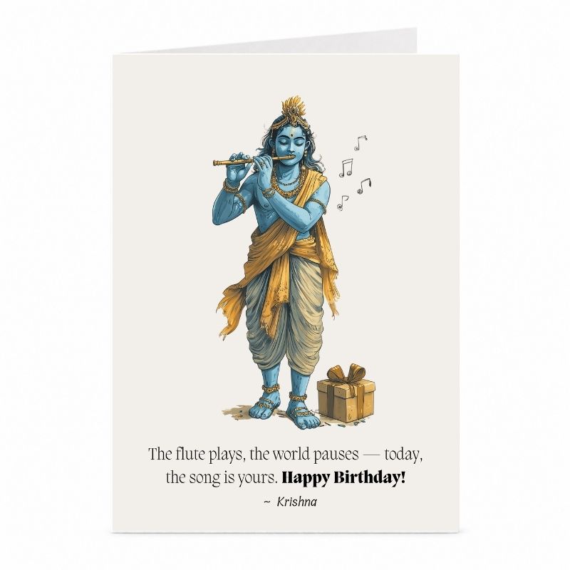Krishna Birthday Card | Hindu Mythology Greeting Card