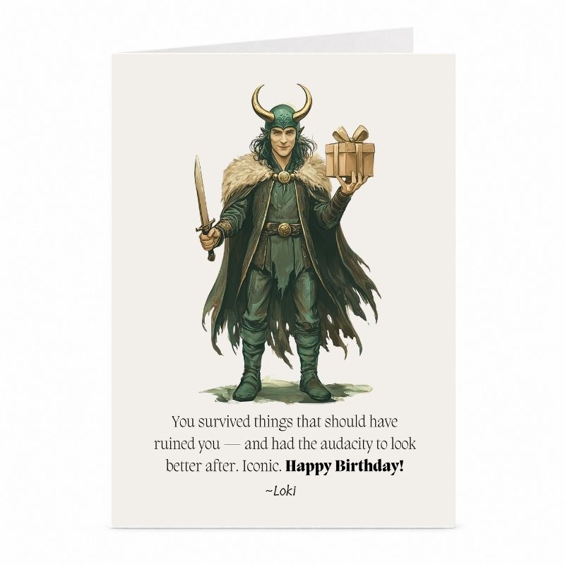 Loki Birthday Card | Norse Mythology Greeting Card
