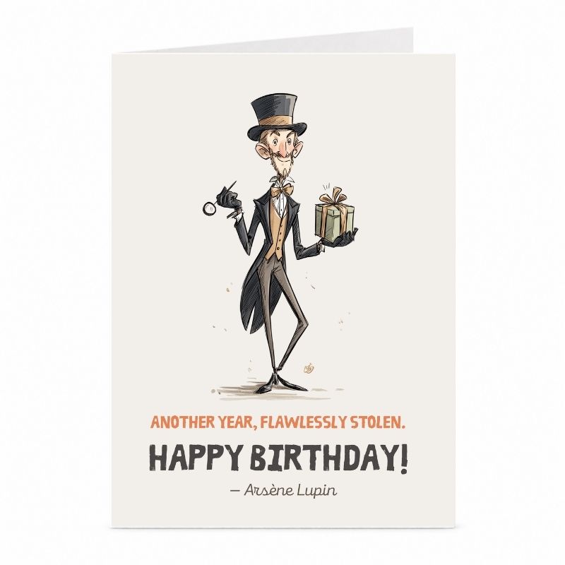 Arsène Lupin Birthday Card | Literary Gentleman Thief Card