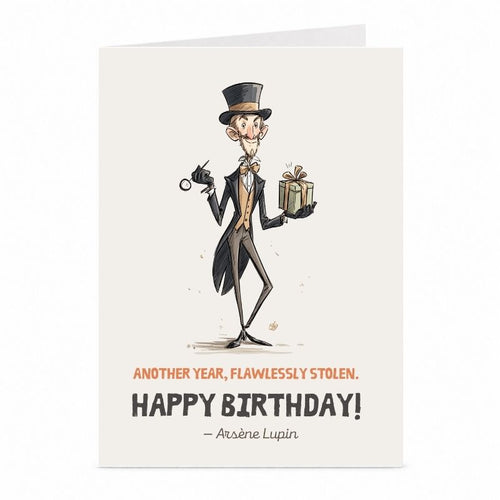 Arsène Lupin Birthday Card | Literary Gentleman Thief Card