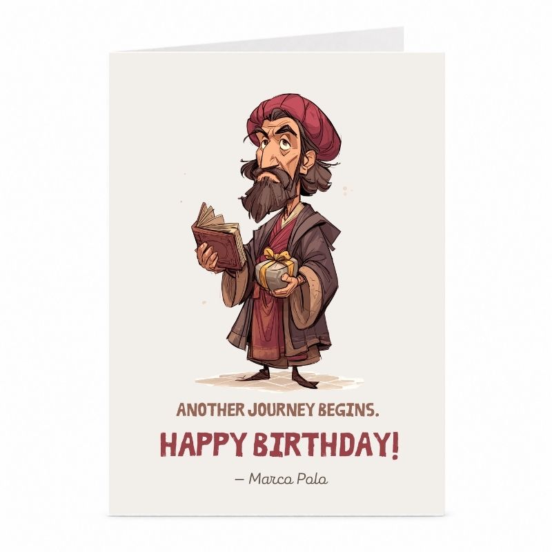 Marco Polo Birthday Card | Explorer and Travel History Greeting Card
