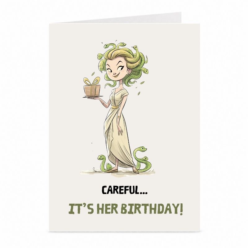 Medusa Birthday Card | Funny Greek Mythology Card for Her