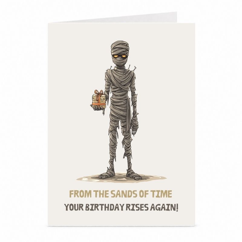 Mummy Birthday Card | Funny Ancient Egypt Horror Greeting Card