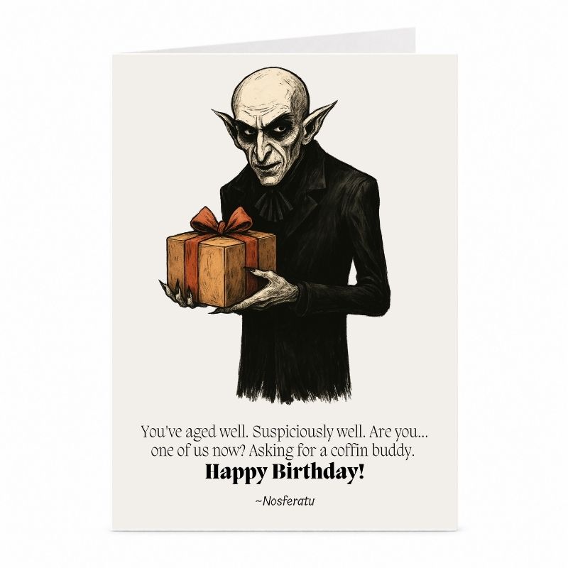 Nosferatu Birthday Card | Funny Vampire Horror Greeting Card