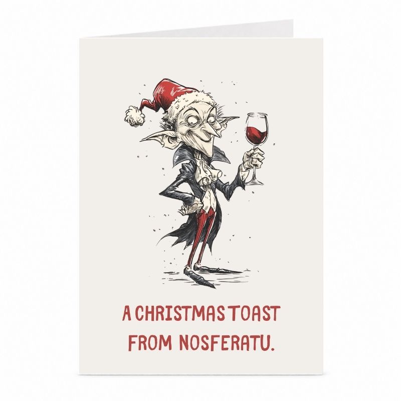 Nosferatu kerstkaart – gothic horror ontwerp van JustTheCardGuy