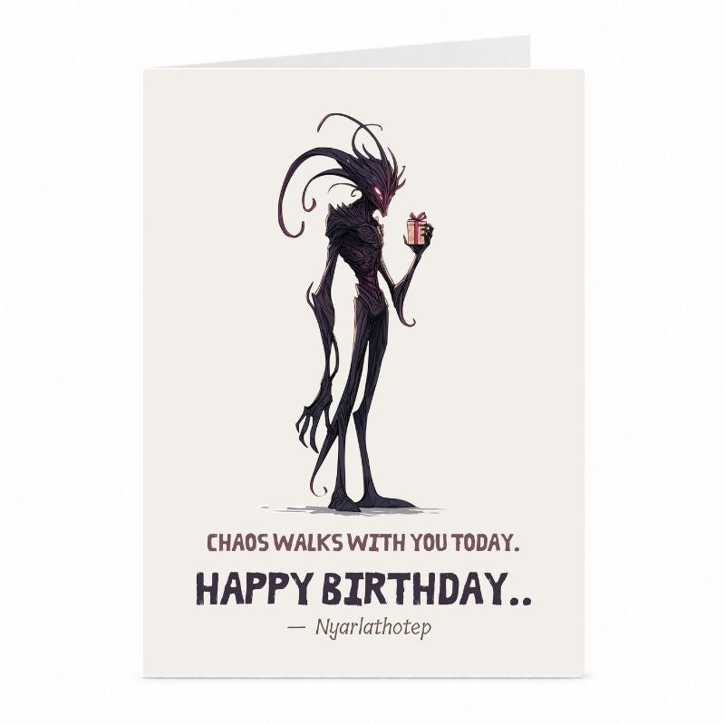 Nyarlathotep Birthday Card | Lovecraftian Cosmic Horror Card