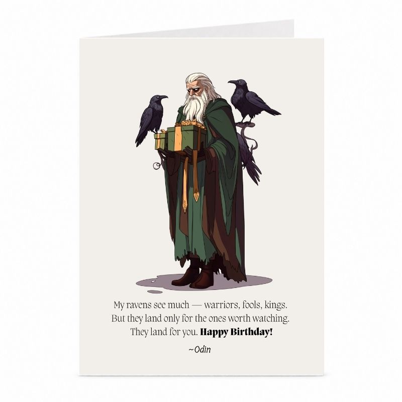Odin Birthday Card | Norse Mythology Greeting Card