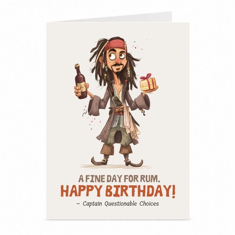 Pirate Birthday Card | Funny Rum Lover Greeting Card