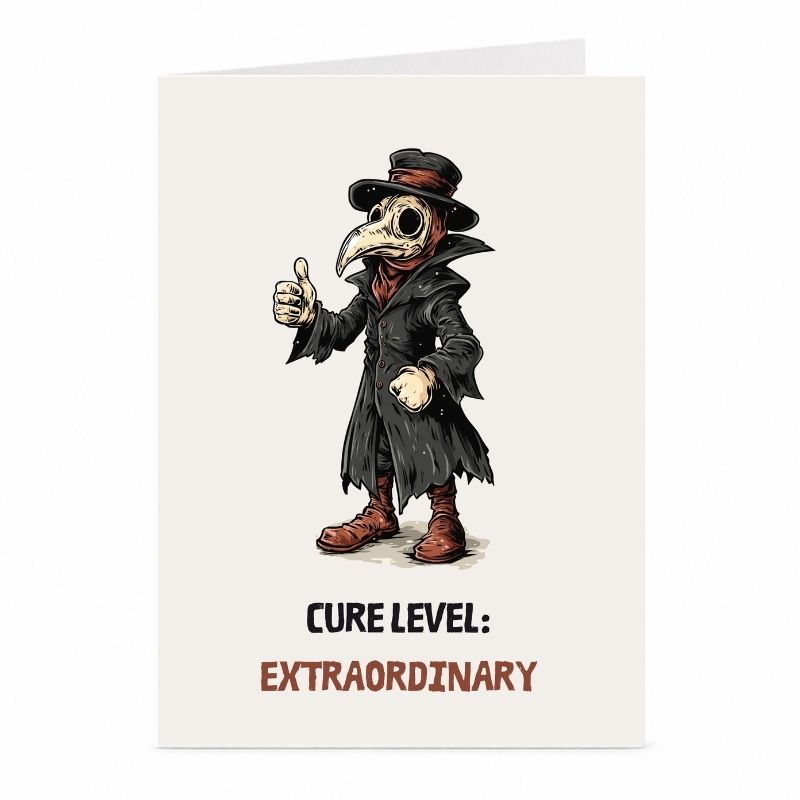 Plague Doctor aanmoedigingskaart – gothic horror ontwerp van JustTheCardGuy