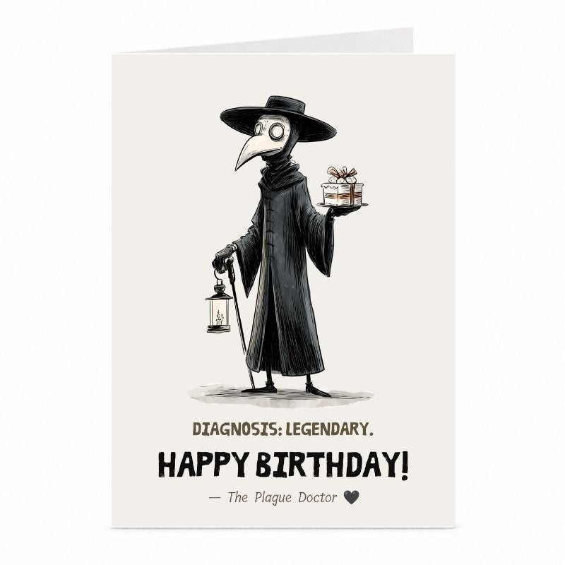 Plague Doctor Birthday Card | Diagnosis Legendary Gothic Card
