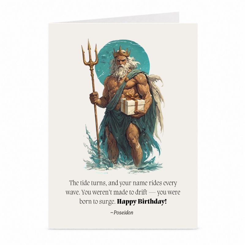 Poseidon Birthday Card | Greek God of the Sea Card