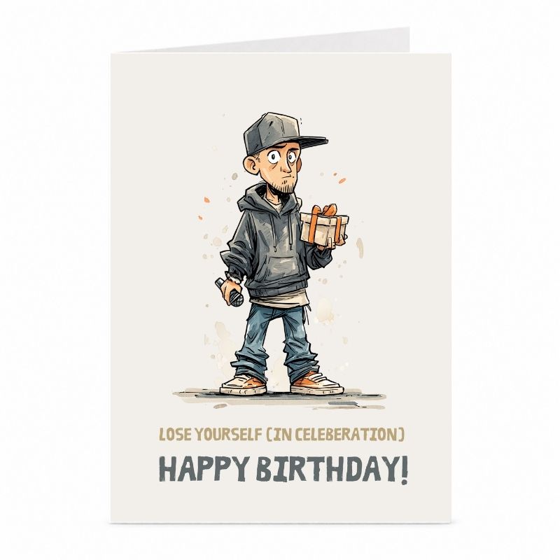 Funny Rapper Birthday Card | Hip Hop Music Greeting Card
