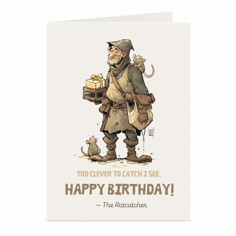 Ratcatcher Birthday Card | Funny Folklore Greeting Card