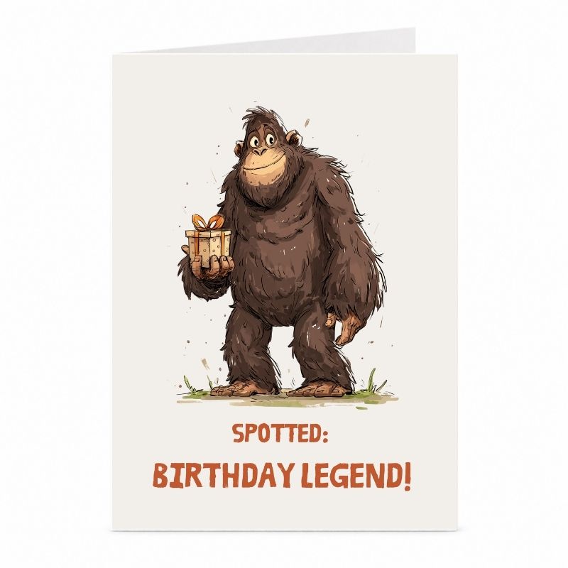 Bigfoot Birthday Legend Card | Funny Sasquatch Greeting Card