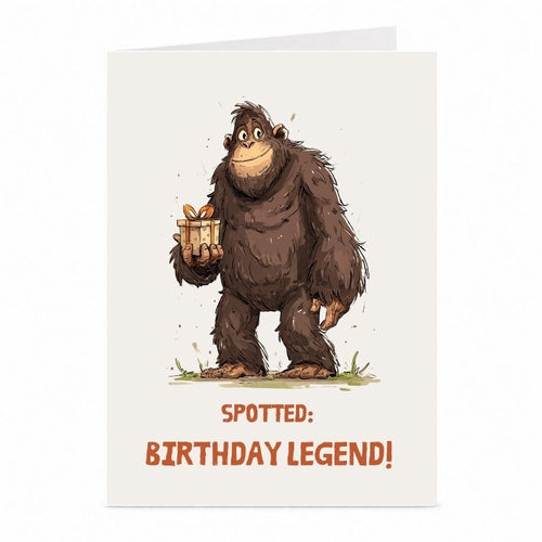 Bigfoot Birthday Legend Card | Funny Sasquatch Greeting Card
