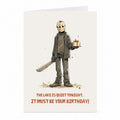Masked Slasher Birthday Card | Funny Camp Horror Greeting Card