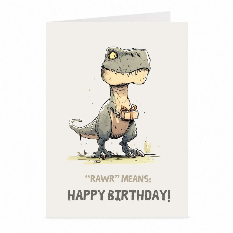 T-Rex Birthday Card | Funny Dinosaur Greeting Card