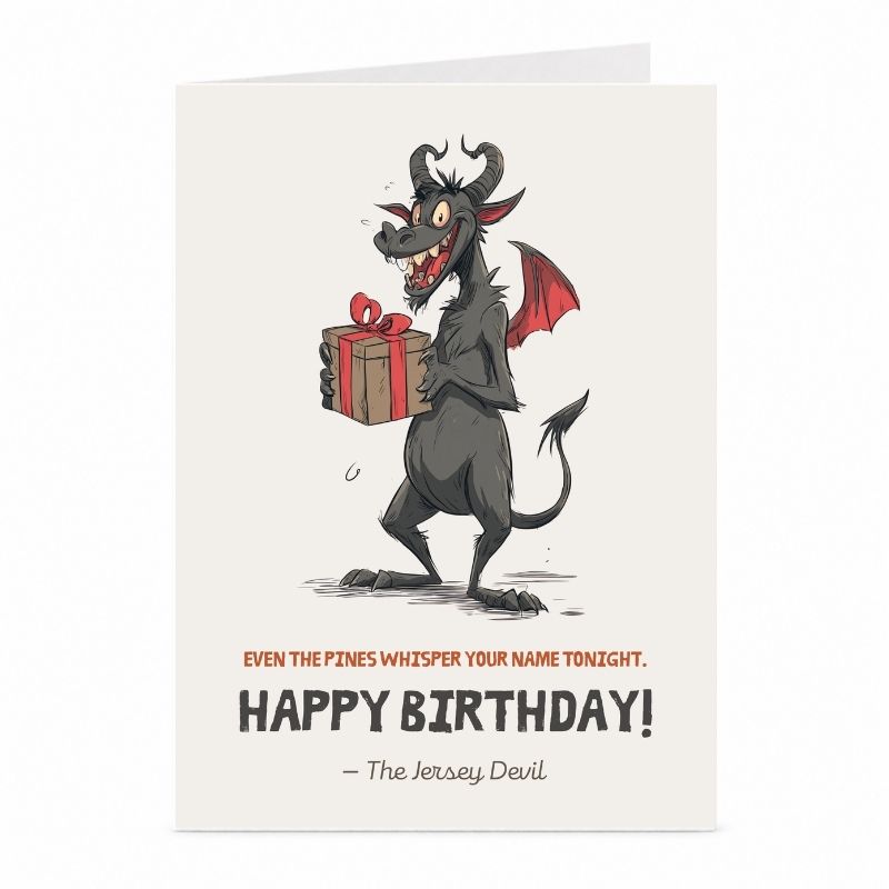 Jersey Devil Birthday Card | Funny Cryptid Folklore Card