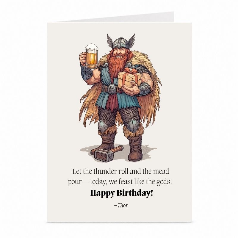 Thor Birthday Card | Funny Viking Mythology Card
