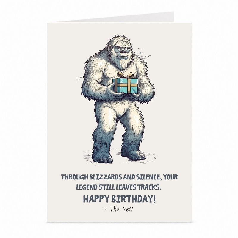 Yeti Birthday Card | Funny Cryptid Folklore Greeting Card