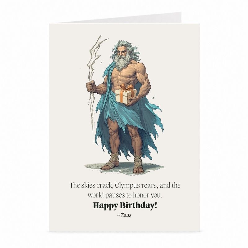 Zeus Birthday Card | Greek Mythology Greeting Card