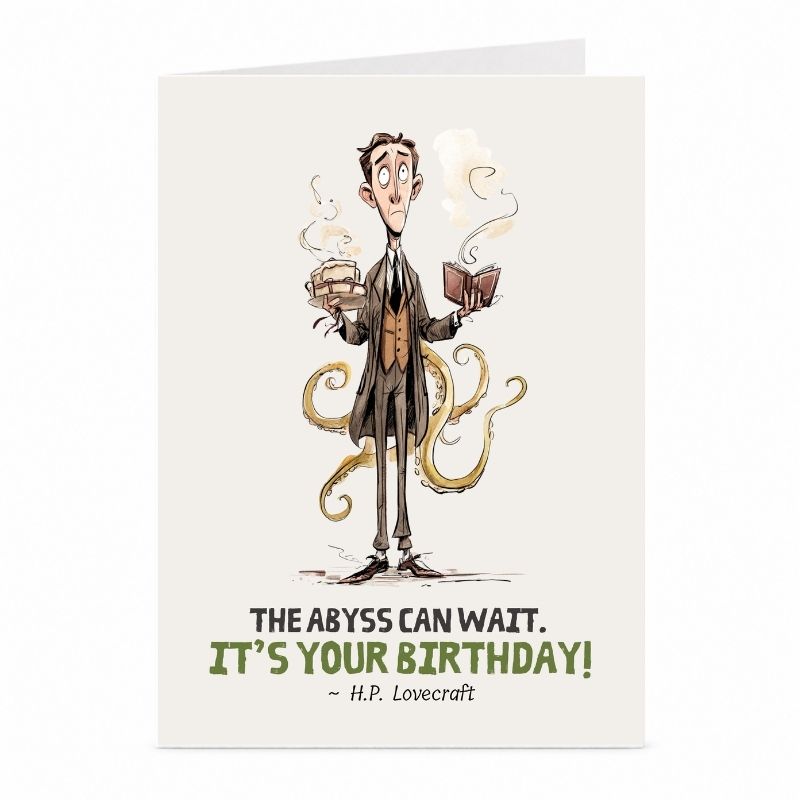 H.P. Lovecraft Birthday Card | Literary Cosmic Horror Card